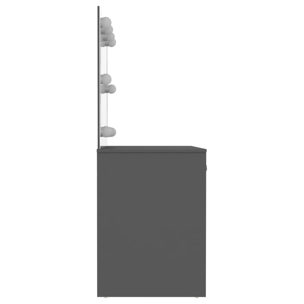 Toaletka Z Oświetleniem Led, 110X55X145 Cm, Mdf, Szara