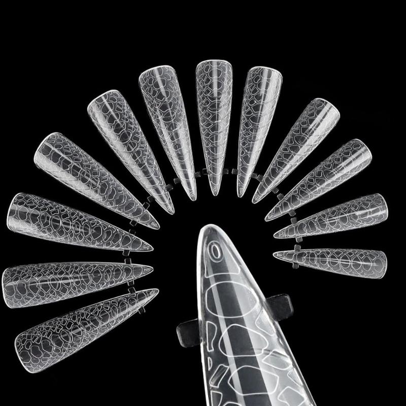 288PCS Poly Nail Gels Duals Forms Nail Builder Extension Gels Nail Mold Full Cover Acrylic False Nail Tips Duals Forms