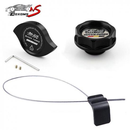 Black Oil Filler Cap+ Radiator Cap+ Oil Dipstick For Honda Acura K20 K Series