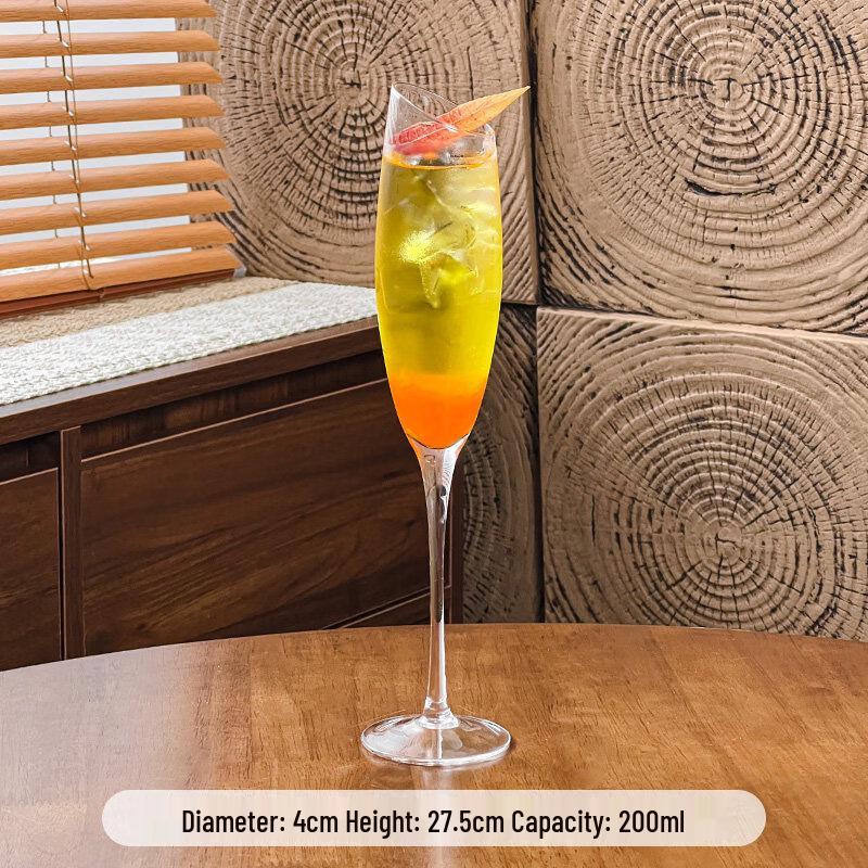 Elegant Slanted Glass Champagne Flutes