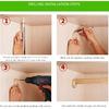 Wooden Oval Closet Rod 2 Sets, Polished Wood Wardrobe Closet Rod with End Supports, Saving Space Hanging Rods, Closets Poles for Wardrobe Hallway