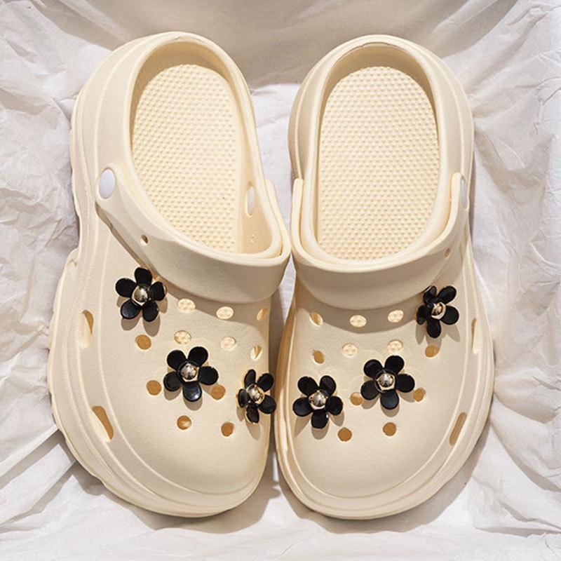 Niedliche Damen-Strandsandalen mit geschlossener Zehe, Absatz, rutschfester Sohle und dicker Sohle