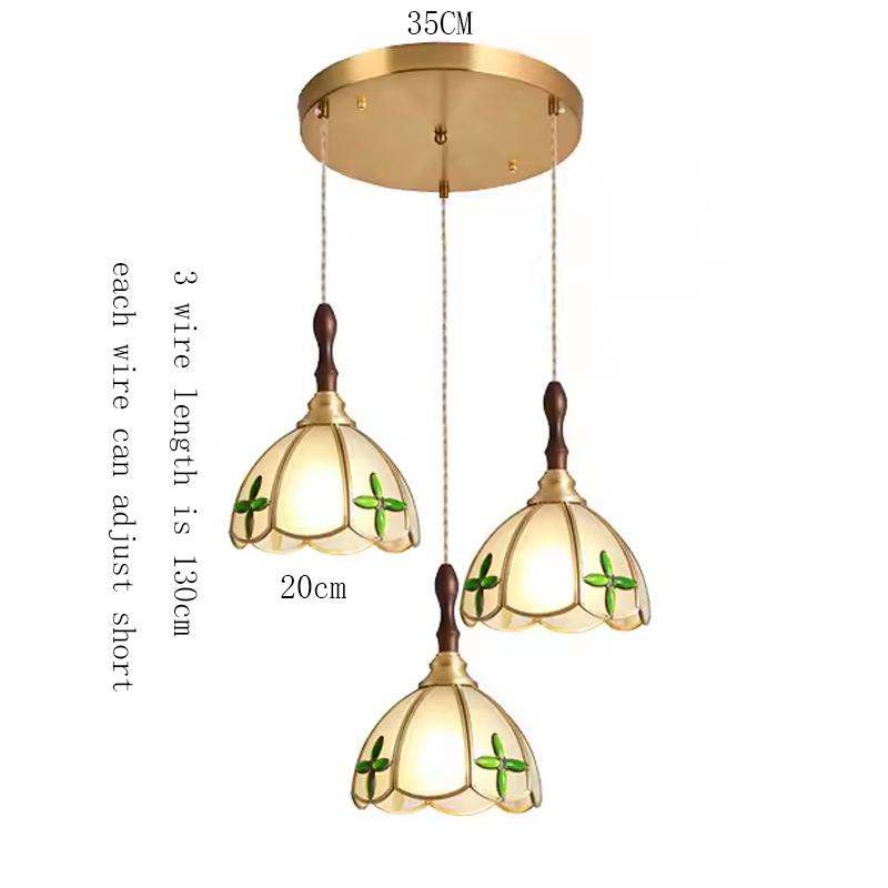 Tiffany Chandelier Retro Creative Stained Glass Lotus Pendant Light Corridor Bedroom Living Room E27 Single Head Hanging Lamps