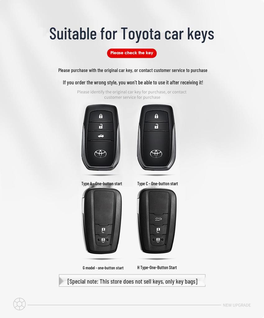 Key Cover Compatible with Toyota Models: Highlander, Corolla, Prado, Asia Dragon, RAV4, Levin, Camry