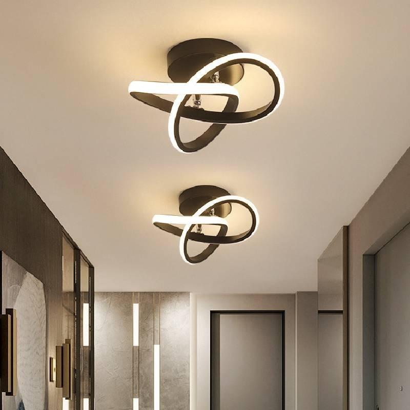 Modern Minimalist Led Ceiling Light For Hallways And Entrances In Black White Or Gold