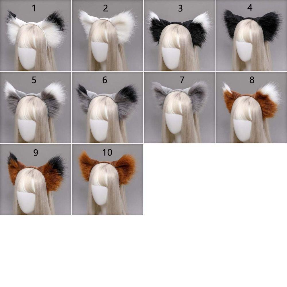 Cute Plush Fox Cat Ears Artificial Cosplay Hair Accessories Animal Ears Headwear  Christmas