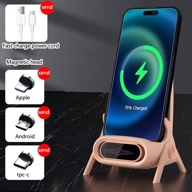 Mini Chair Cordless Charger Stable Support Desktop Phone Stand Tabletop Ornament High Performance Portable 3 In 1 Fast Charger