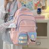 Cake And Simplified Letter Printed Student Casual Backpack With Plueh Pendant