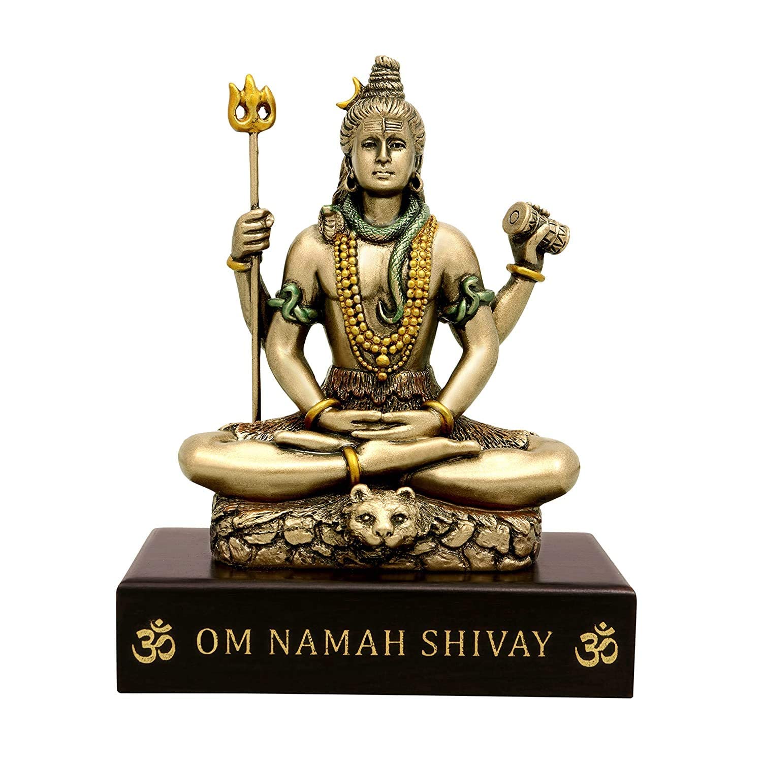 Lord Shiva With Four Hand Dhyan Mudra Bonded Bronze Idol Shiva Statue - 3 Inch