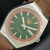 VINTAGE SEIKO 5 AUTOMATIC 6309A JAPAN MENS GREEN COLOR DIAL WATCH A708334-1