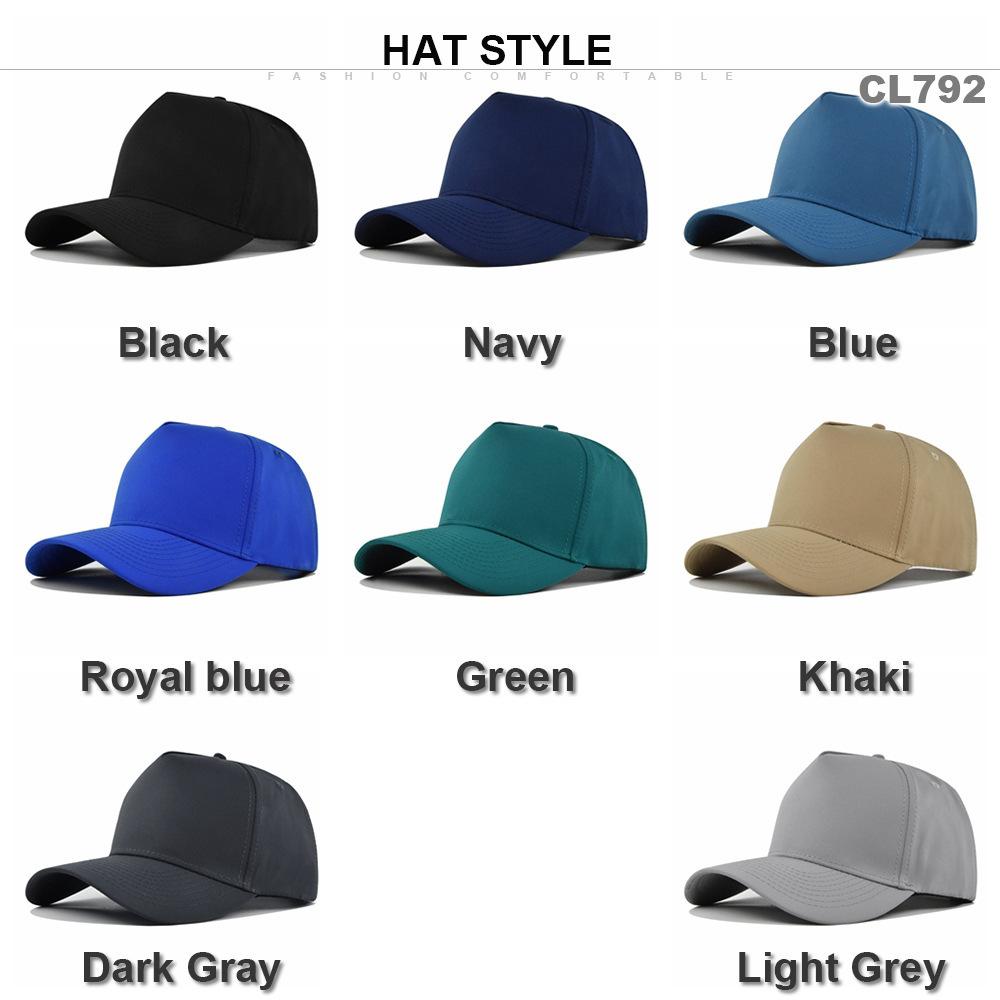 Solid color 5-panel duckbill cap - adult couple sun hat - curved brim baseball cap - no