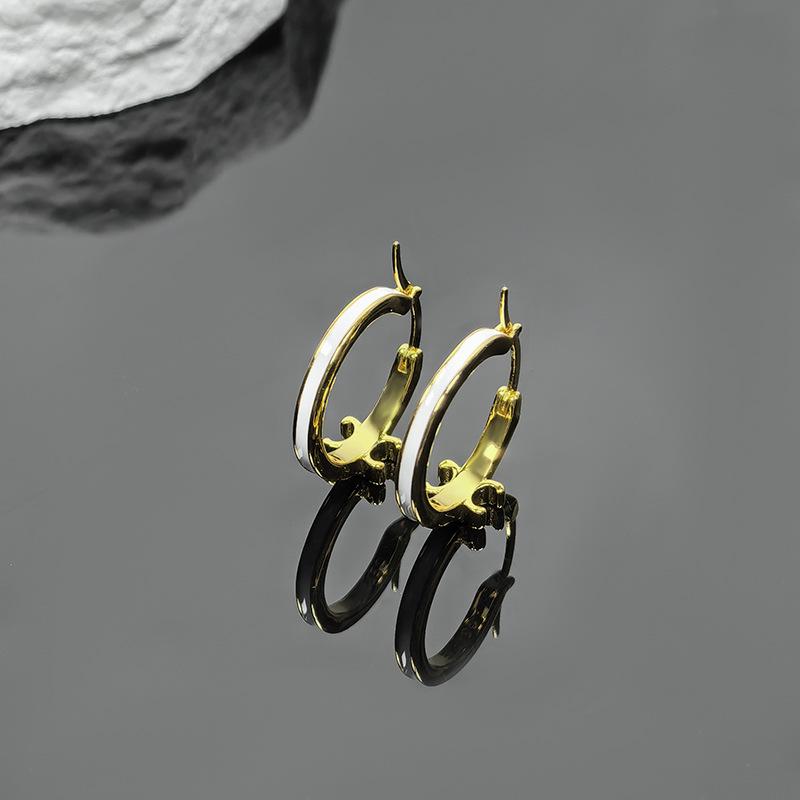 

Серьги 2025 Ретро Белая Эмаль Триумфальная арка - Женские Классические Легкая Роскошь Ювелирные изделия