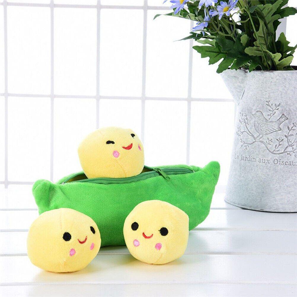 Cute Little Pea Plush Doll Set Soft And Fun Filled Toy Pods For Kids
