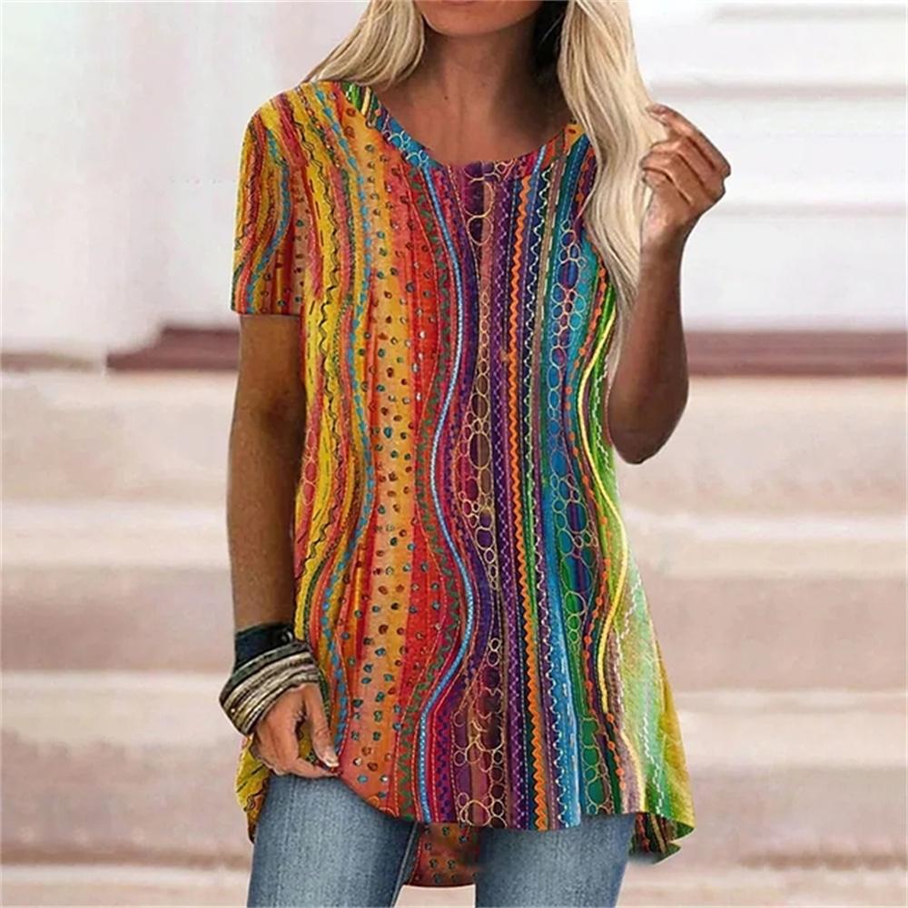 Summer Abstract T-Shirts 3D Printed Streetwear Women's Elegant Fashion Oversized O-Neck T Shirt Female Ladies Tees Tops Clothing
