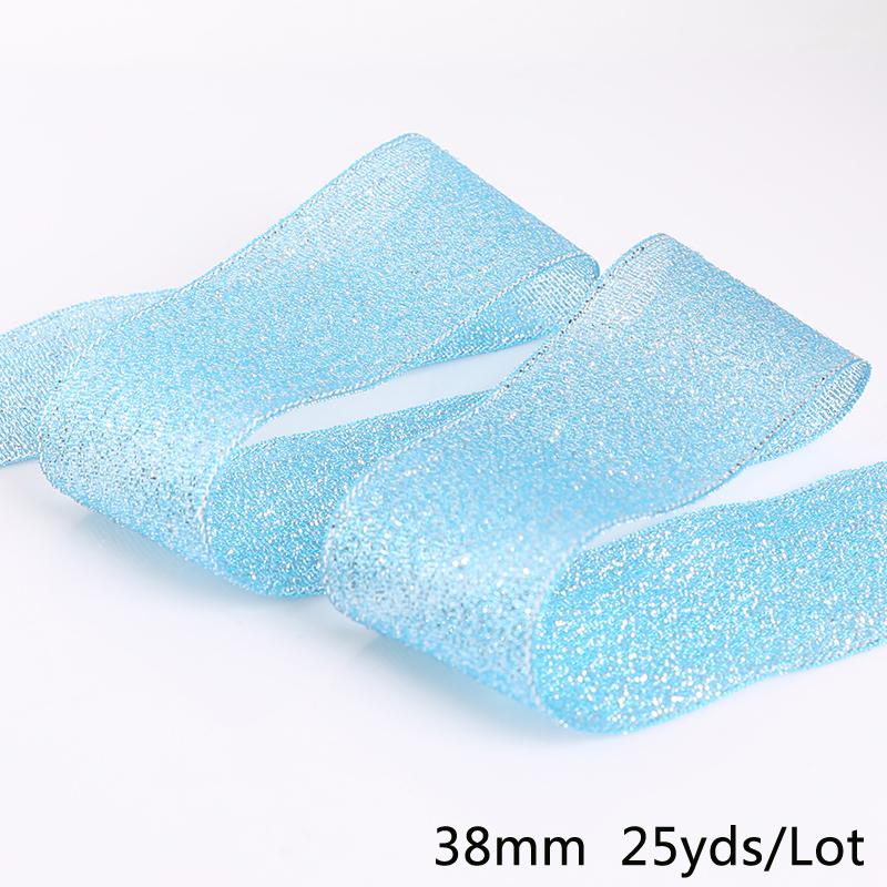 25Yards Metallic Ribbon Organza Ribbon For Wedding Party Decoration Gift Wrap Christmas Ribbons