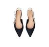 2024 Women's Spring/Summer Pointed Toe Slingback Flats with Bow Detail