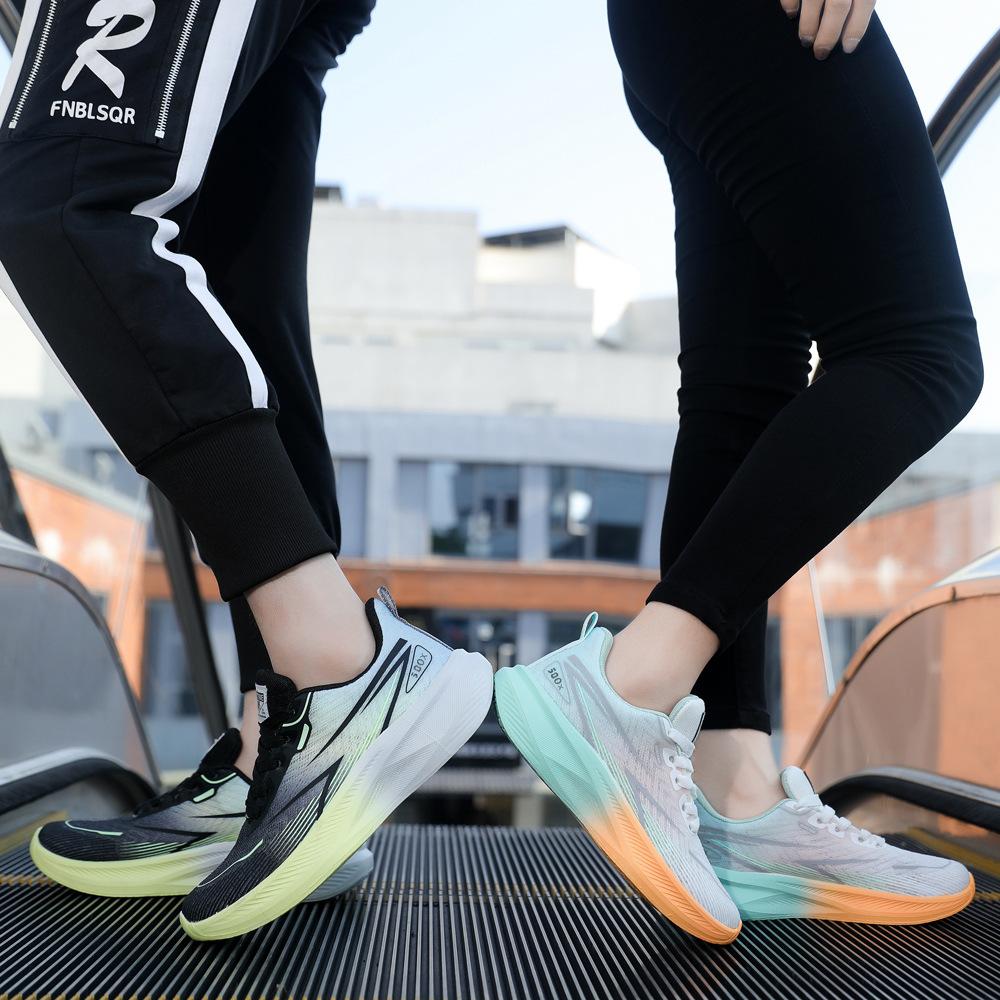 Summer New Cold Bonding Process Ultra-light Thick-soled Ice Silk Mesh Breathable Couple Running Shoes Men's Shoes Trendy Women's Shoes