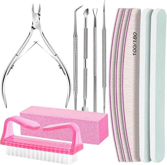 Stainless Steel Cuticle Scissor Set Double-headed Pusher Nail File Nail Clipper Manicure Scissors Dead Skin Burrs Manicure Set