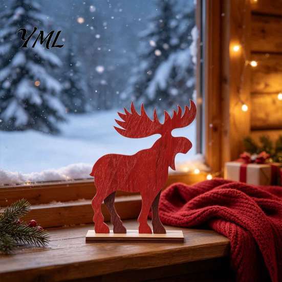Retro Christmas Snowman Ornaments Nordic Ornaments, Wood Reindeer Santa Claus Figurine, Indoor Holiday Table Rustic Desktop Decoration for Home