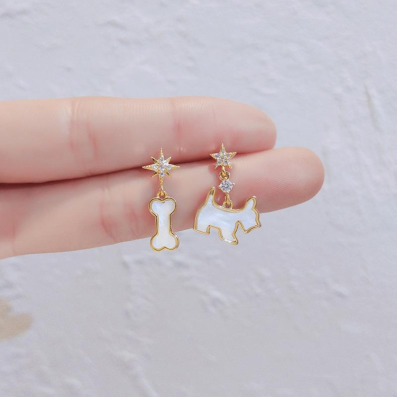 Silver Needle Earrings for Women  Korean Dongdaemun Creative Earrings  Cartoon Animal Earrings  Students Versatile Long Earrings