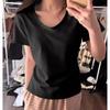 Summer Simple Round Neck Short Sleeve T Shirt Women Casual Slim Fit Tee Loose Fit Basic Top Student Trendy