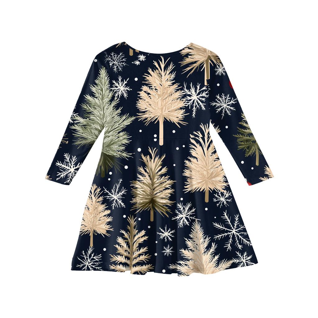 Φόρεμα Πριγκίπισσας για Κορίτσια - Φόρεμα Μπλουζάκι Μακρυμάνικο Α γραμμής Ημέρα Χριστουγέννων