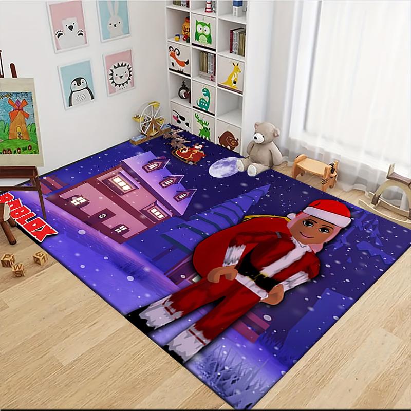 1Pc Elf Shelf Roblox Carpet Rug Soft Washable Antislip Home Living Room Sofa Mats Personalized Christmas Rug