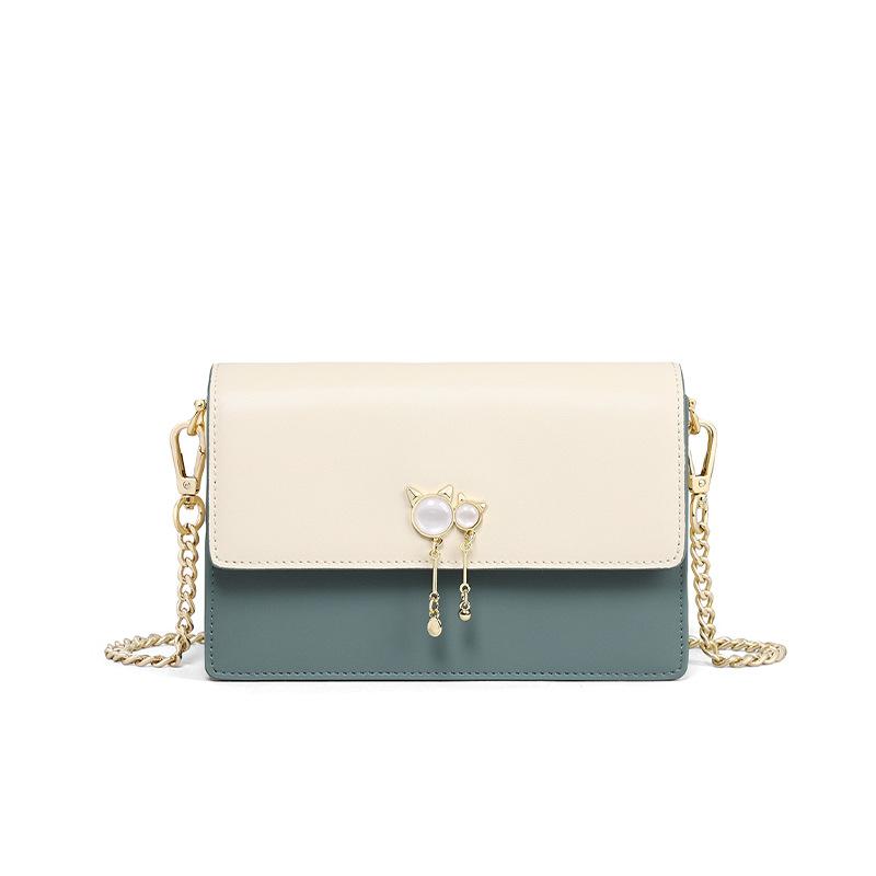 Bag Women's 2025 New Women's Bag Chain Crossbody Bag Leather Premium Light Luxury Versatile Small Square Bag Luggage