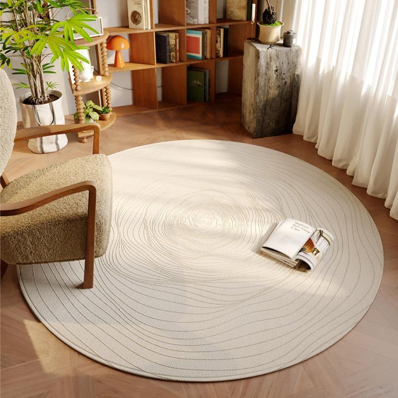 Round Nordic Minimalist Floral Geometric Abstract Pattern Carpet Soft NonSlip Rug For Living Room Reading Nook Home Decor
