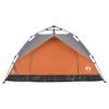 Dome Camping Tent for 3 Persons Grey and Orange Quick Release System