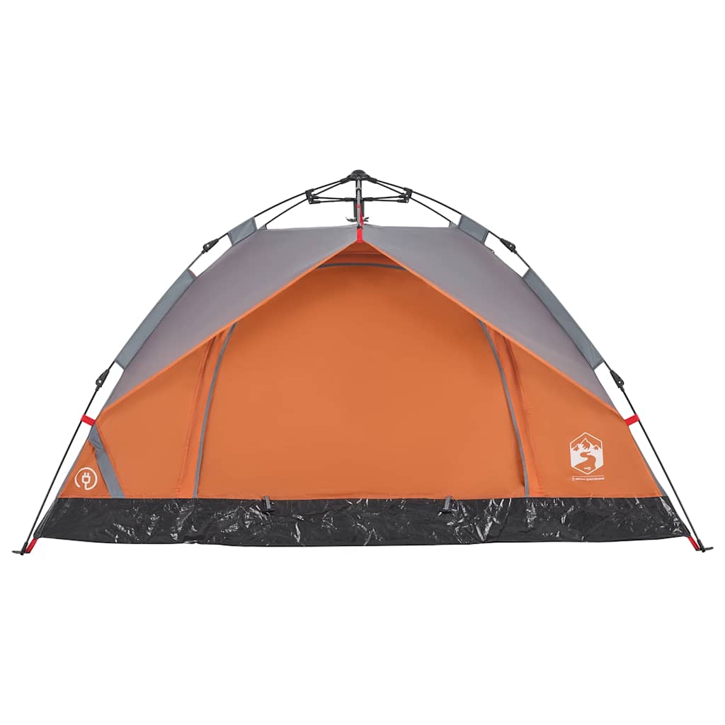 Dome Camping Tent for 3 Persons Grey and Orange Quick Release System