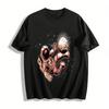Astronaut Kicking Moon Graphic Print Casual Short Sleeve T-Shirt Pure Cotton T-shirt