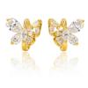 Earrings Stainless Steel Gold Plated 14K Zirconia Butterflies Jewelry