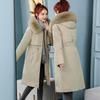 Removable Lining Plus Velvet Parka Women's New Winter Korean Style Mid-length Loose Thickened Cotton Jacket