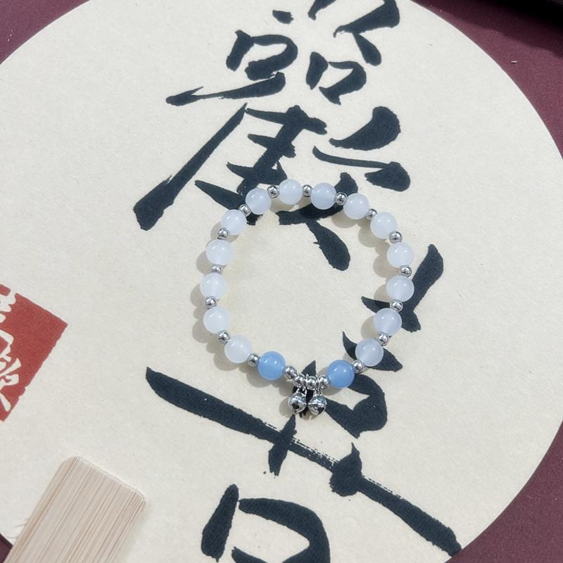 Vintage-Inspired Beaded Bracelet with Elastic Rope - Sweet Glass Beads for Girls