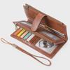 Women's RFID-Blocking Tri-Fold Retro Clutch Wallet
