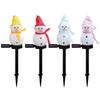 One/Two Outdoor Christmas Snowman Solar Lights, Colorful or Warm Cute Garden Decorations, Plastic Home Holiday Ornaments