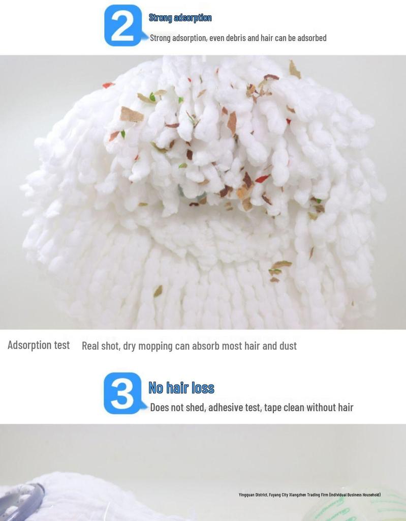 Universal Thickened Rotating Mop Head Replacement - Cotton, Lengthened, Durable
