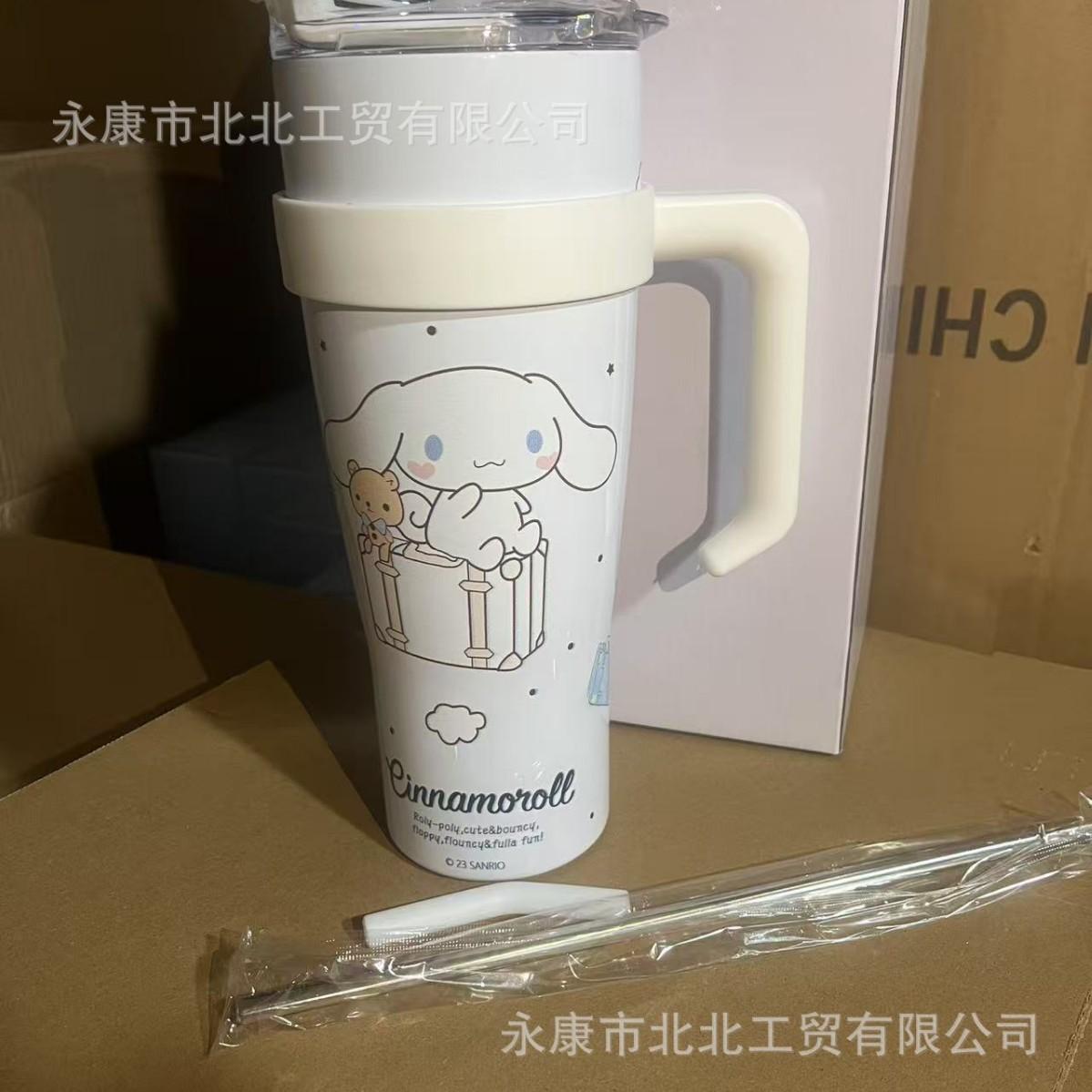 

Sanrio Thermos Cup Big Mac Bingba Cup Water Cup Large Capacity Stainless Steel High Value Straw Cup 1200ml