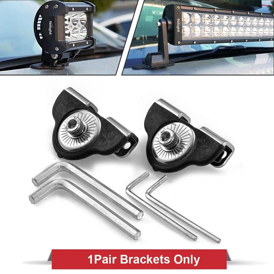 

1 пара кронштейнов для светодиодных фар для вождения, держатель фар, универсальная защитная трубка, багажник на капот двигателя, багажник на крышу, зажим для лампы engine hood brackets