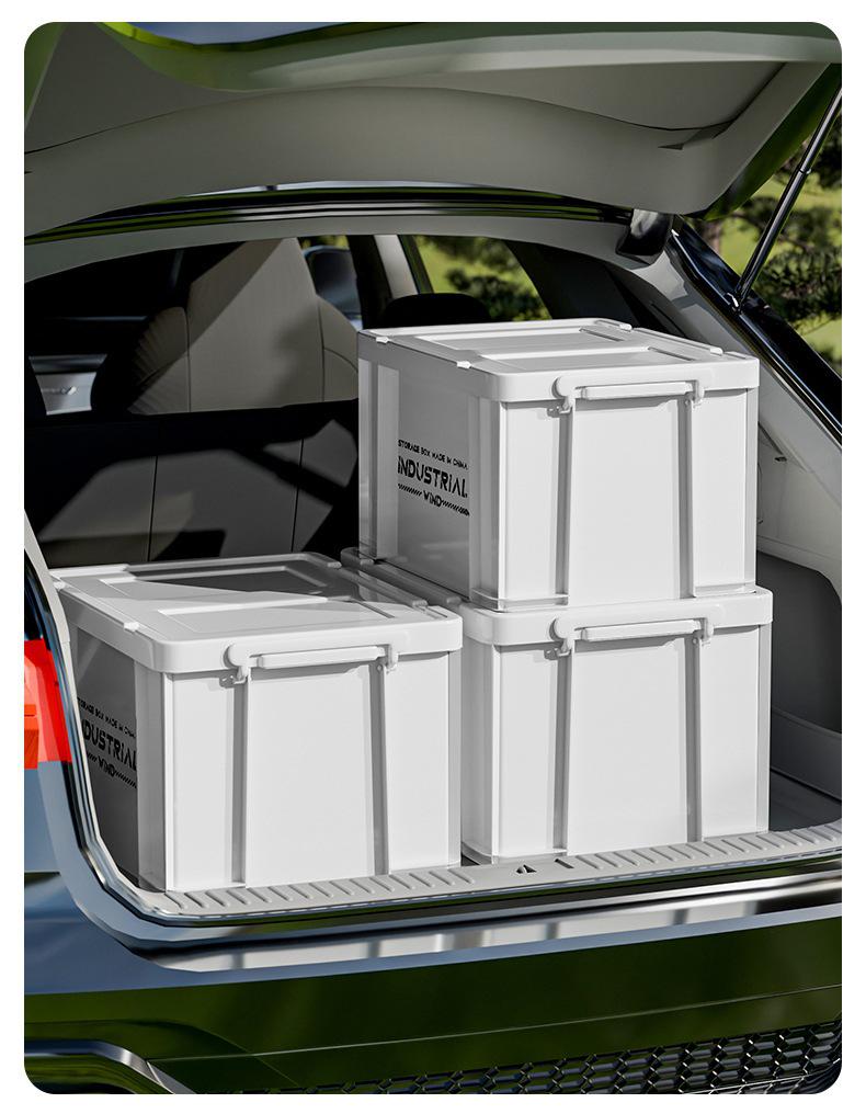 Large Capacity Outdoor Camping Storage Box with Lid - Thick Plastic Car Trunk Organizer