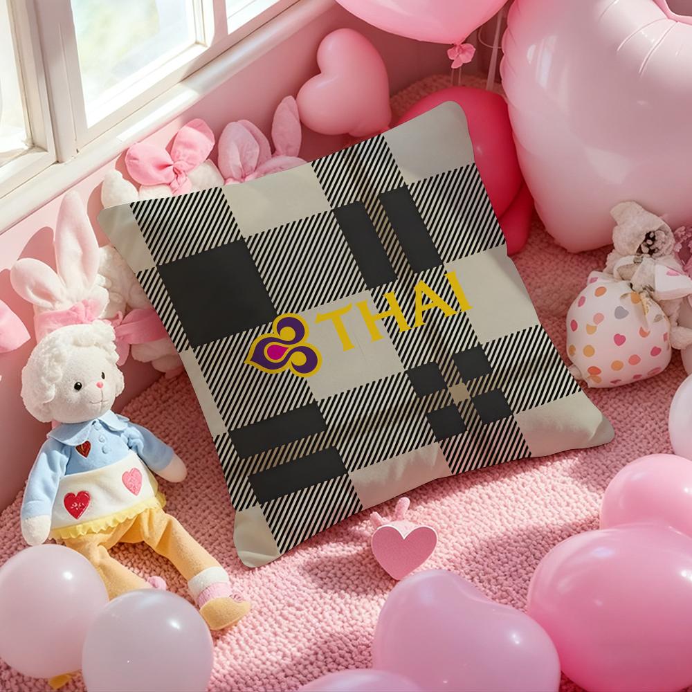 Thai Airways International Cushion Cover Pattern Printed Pillowcase For Living Room Sofa Cushion Cover & Bedroom Decor