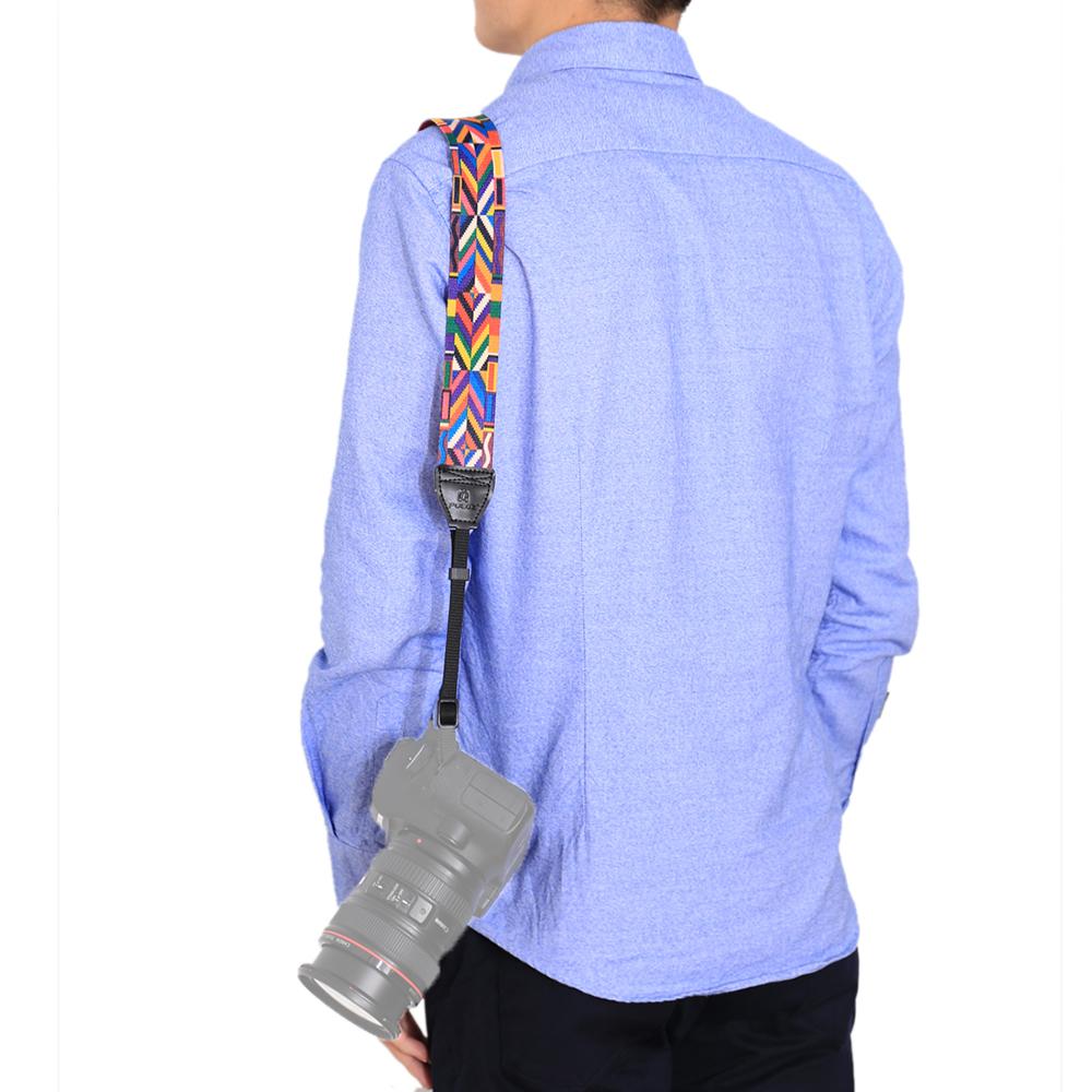 Retro Style Double Cotton Yard Colorful Pattern Shoulder Neck Strap Camera Strap Bags Wristband