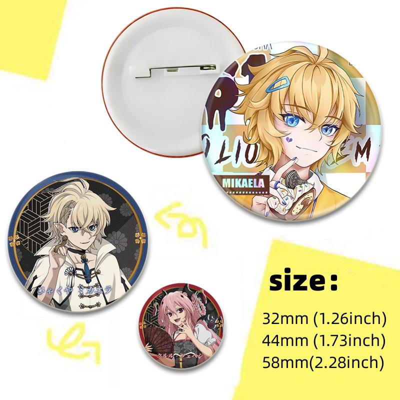 Cartoon Style Badge Anime Seraph of The End Brooches on Backpack Clothes Handmade Round Enamel Pins for Jewelry Gifts Accessorys KTJ