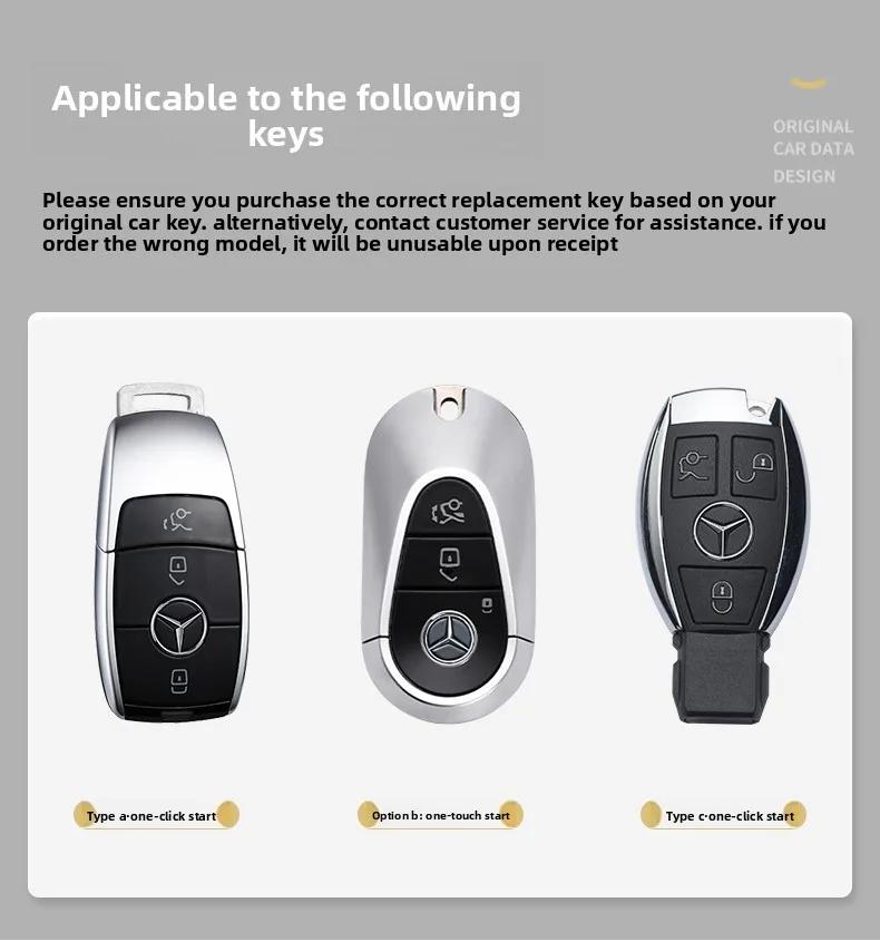 TGM3   Female Key Case for Mercedes Benz CLS CLA GL R SLK AMG A B C S Class 3 Button Remote Car Key Cover Holder Keychain Accessories