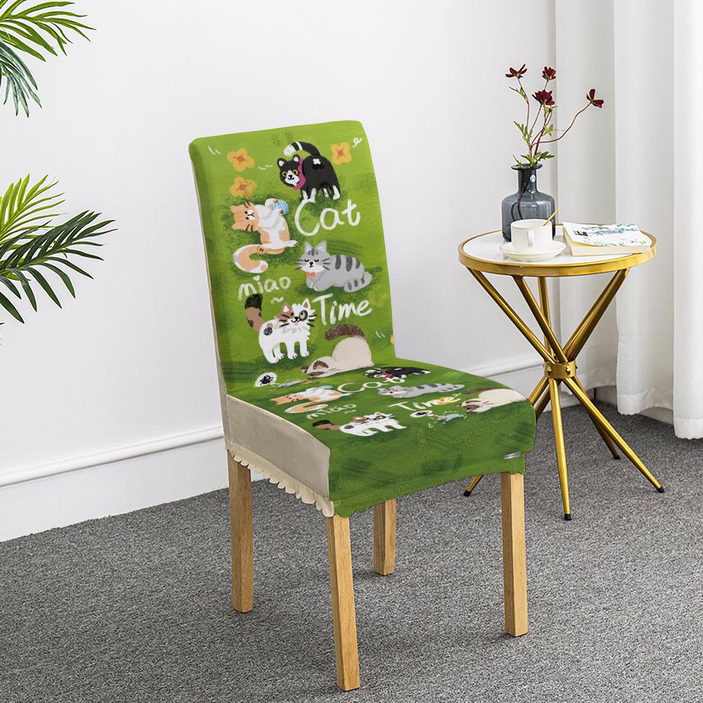 Cartoon Ausflug Welpen Stuhlset Esstischdecke Haushalts Sitzbezug Stuhlkissen Elastisch Niedlich All-inclusive Neues Modell