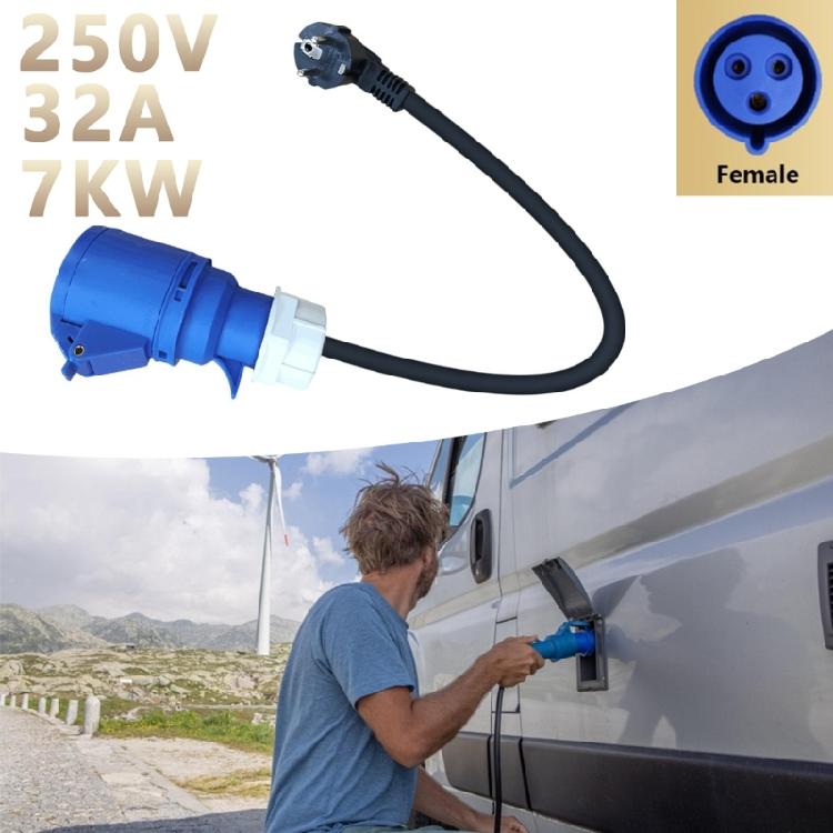 Travel Friendly Electric Vehicle Charging Adapter Coupler 32A, 7KW, Overheat Protections for Efficient Energy Transfer
