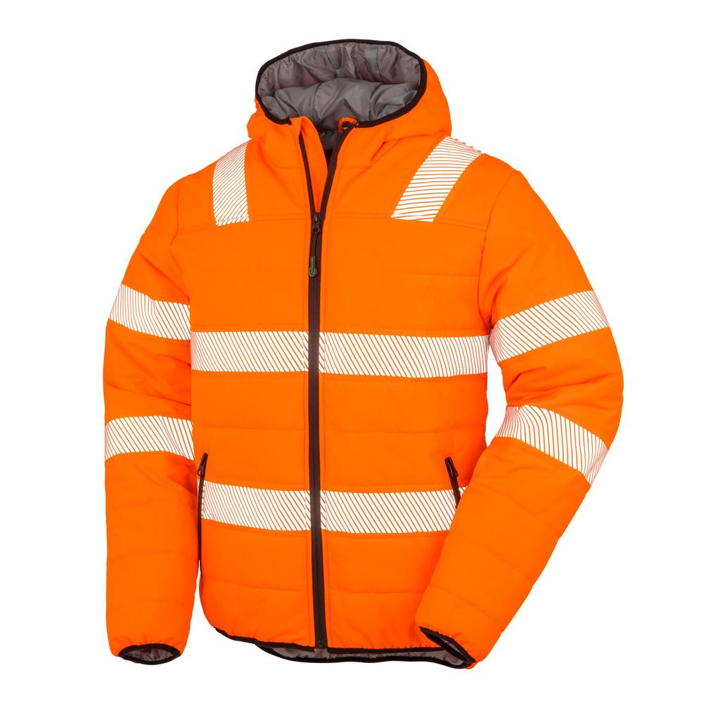 Result Genuine Recycled Mens Ripstop High-Vis Padded Jacket