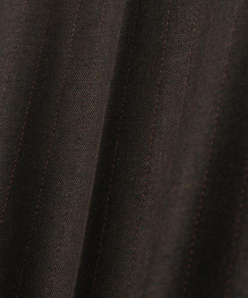 NOIRER Belted Two-Tuck Wide Slacks (Brown Stripe)