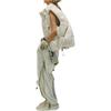 Adidas Originals X Hamcus Collaboration FW23 Solid Color Quilted Logo Drawstring Zipper Down Vest Unisex Vests White IU4839